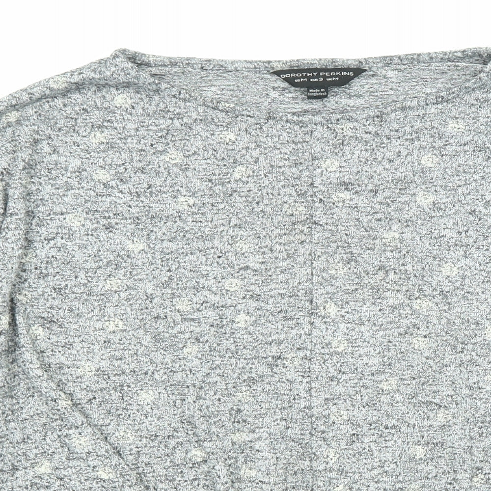 Womens UK Size M Dorothy Perkins Grey Basic Blouse