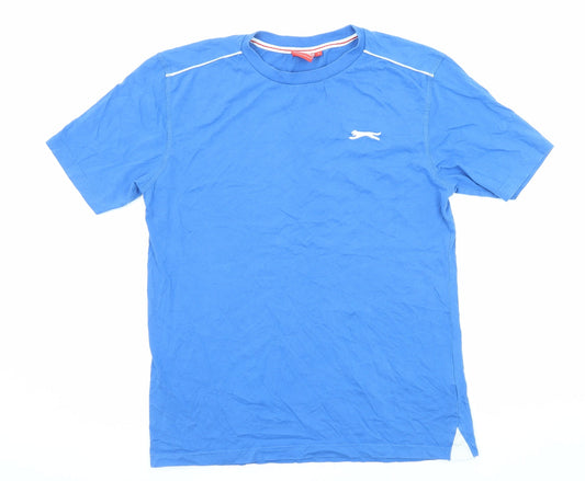 Slazenger Mens Blue Cotton T-Shirt Size M Crew Neck