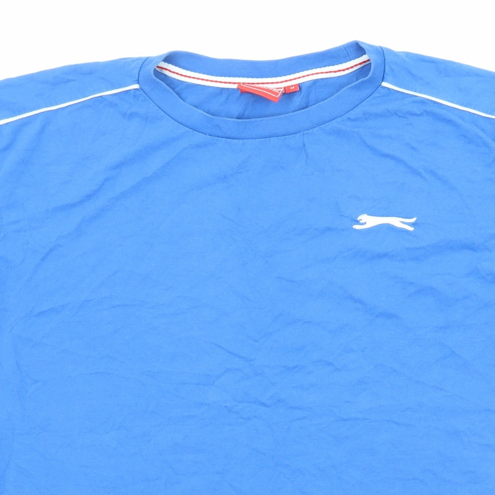 Slazenger Mens Blue Cotton T-Shirt Size M Crew Neck