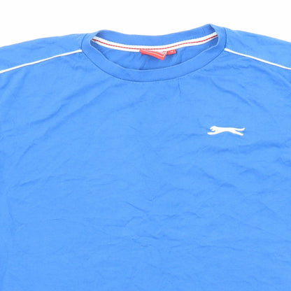 Slazenger Mens Blue Cotton T-Shirt Size M Crew Neck