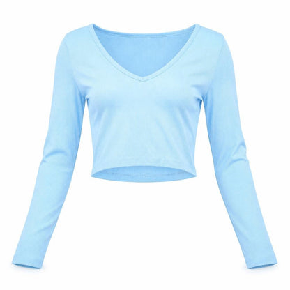 Womens UK Size 4 PRETTYLITTLETHING Blue Cropped Blouse