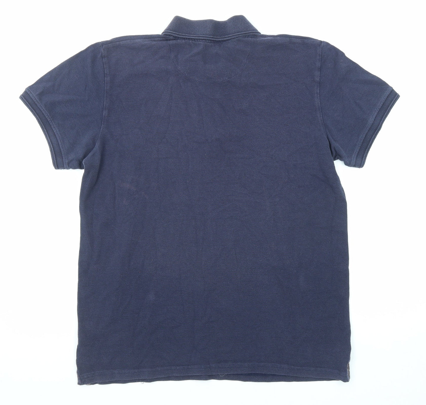 Steel & Jelly Mens Blue Cotton Polo Size M Collared Button