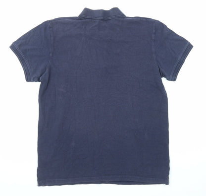 Steel & Jelly Mens Blue Cotton Polo Size M Collared Button