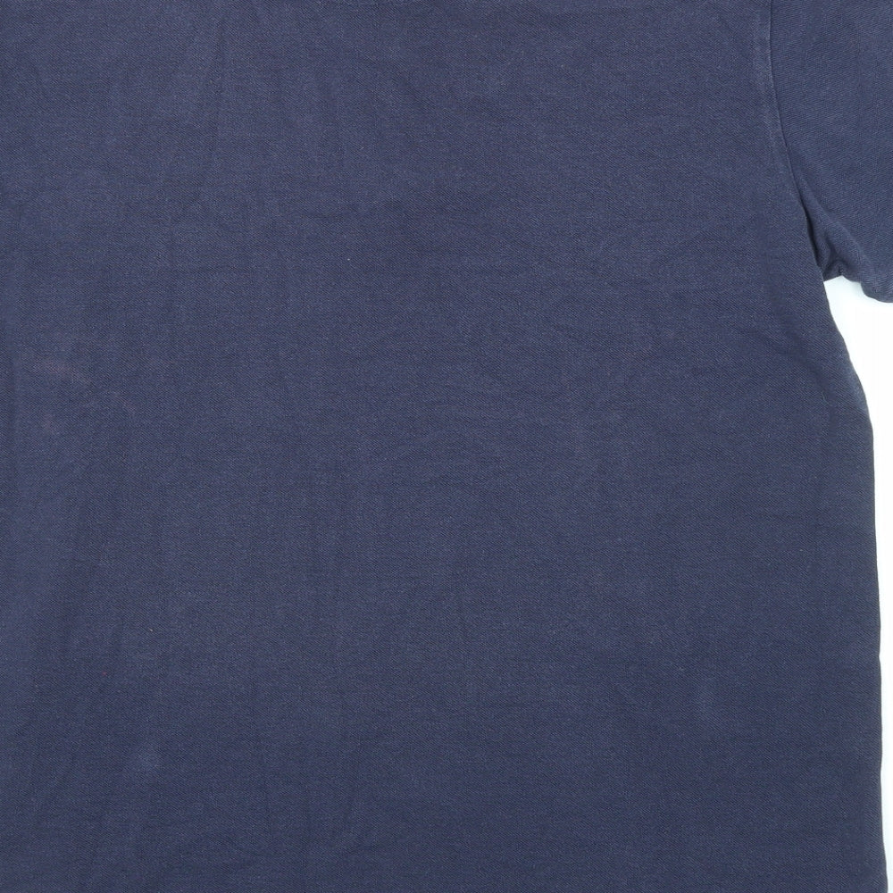Steel & Jelly Mens Blue Cotton Polo Size M Collared Button
