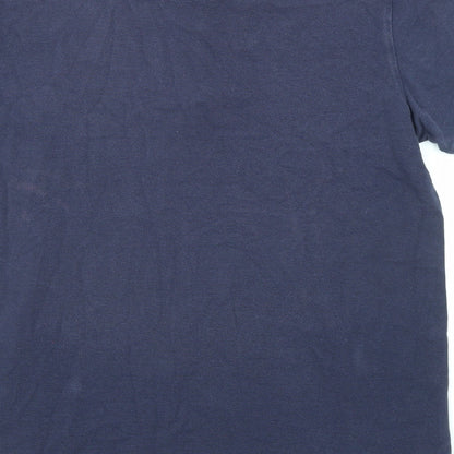 Steel & Jelly Mens Blue Cotton Polo Size M Collared Button