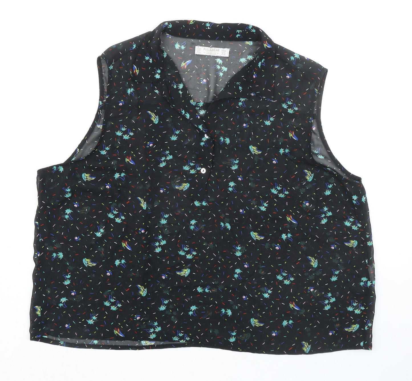 Womens UK Size L Pull&Bear Black Basic Blouse