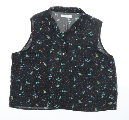 Womens UK Size L Pull&Bear Black Basic Blouse