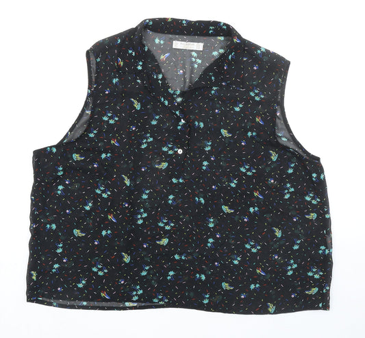 Womens UK Size L Pull&Bear Black Basic Blouse