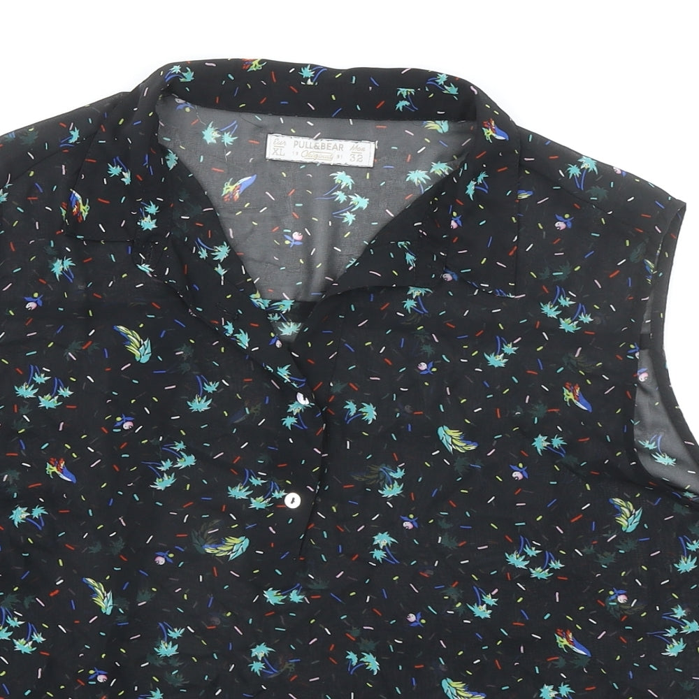 Womens UK Size L Pull&Bear Black Basic Blouse