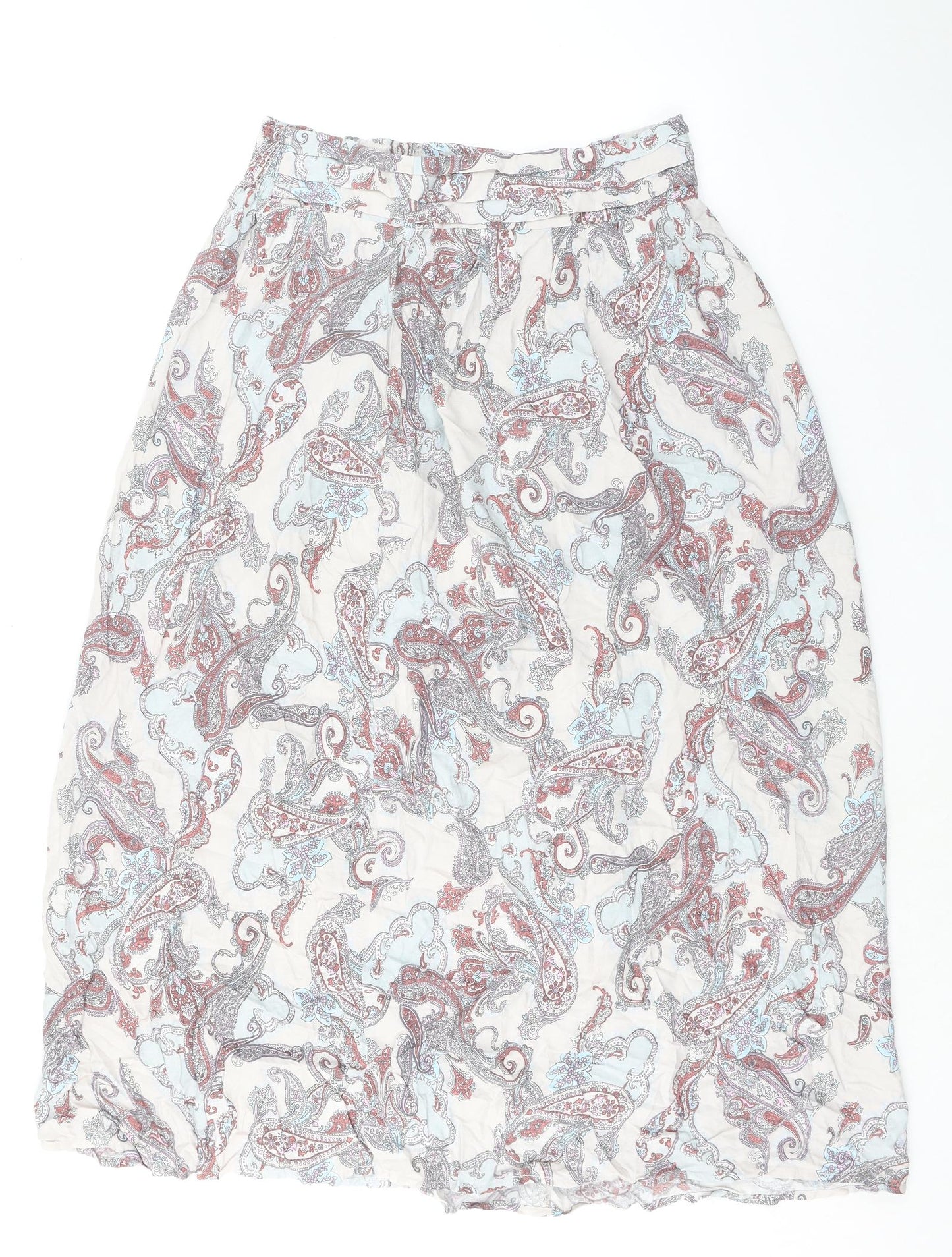 M&Co Womens Grey Paisley Viscose A-Line Skirt Size 12