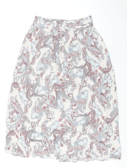 M&Co Womens Grey Paisley Viscose A-Line Skirt Size 12