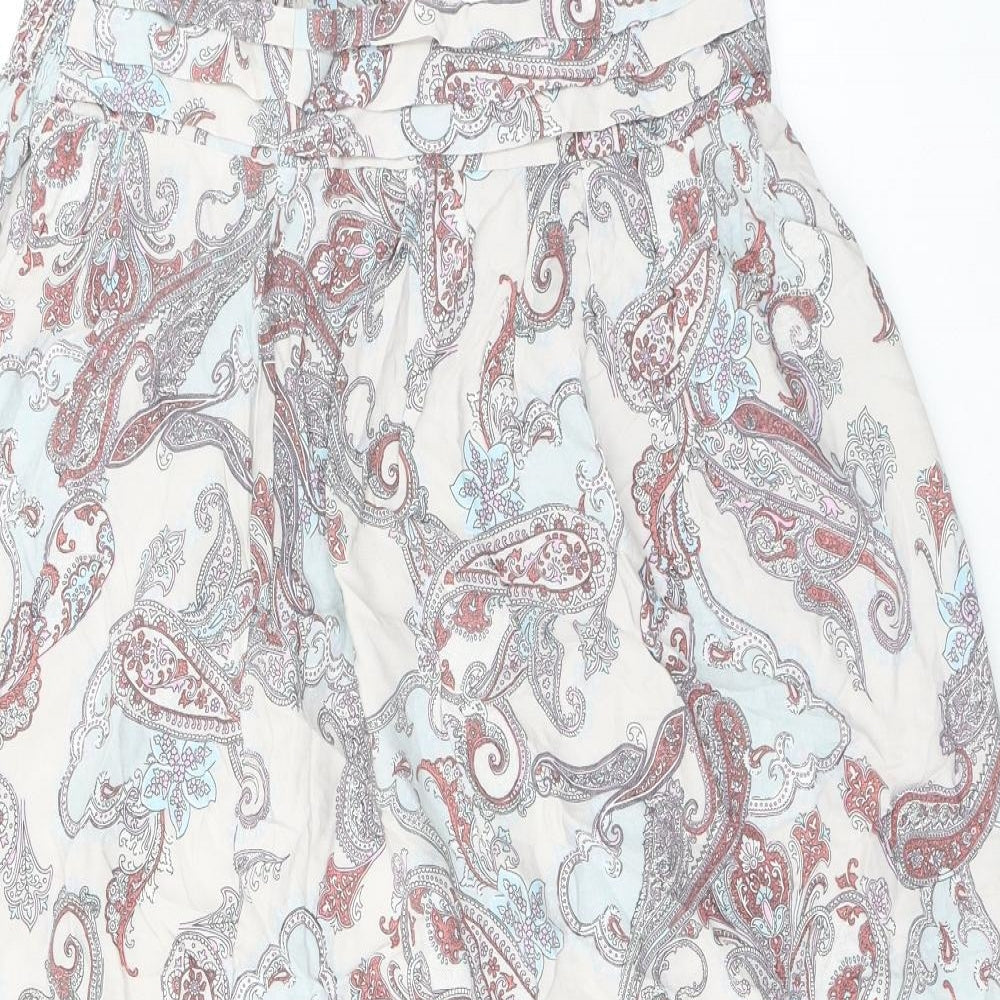 M&Co Womens Grey Paisley Viscose A-Line Skirt Size 12