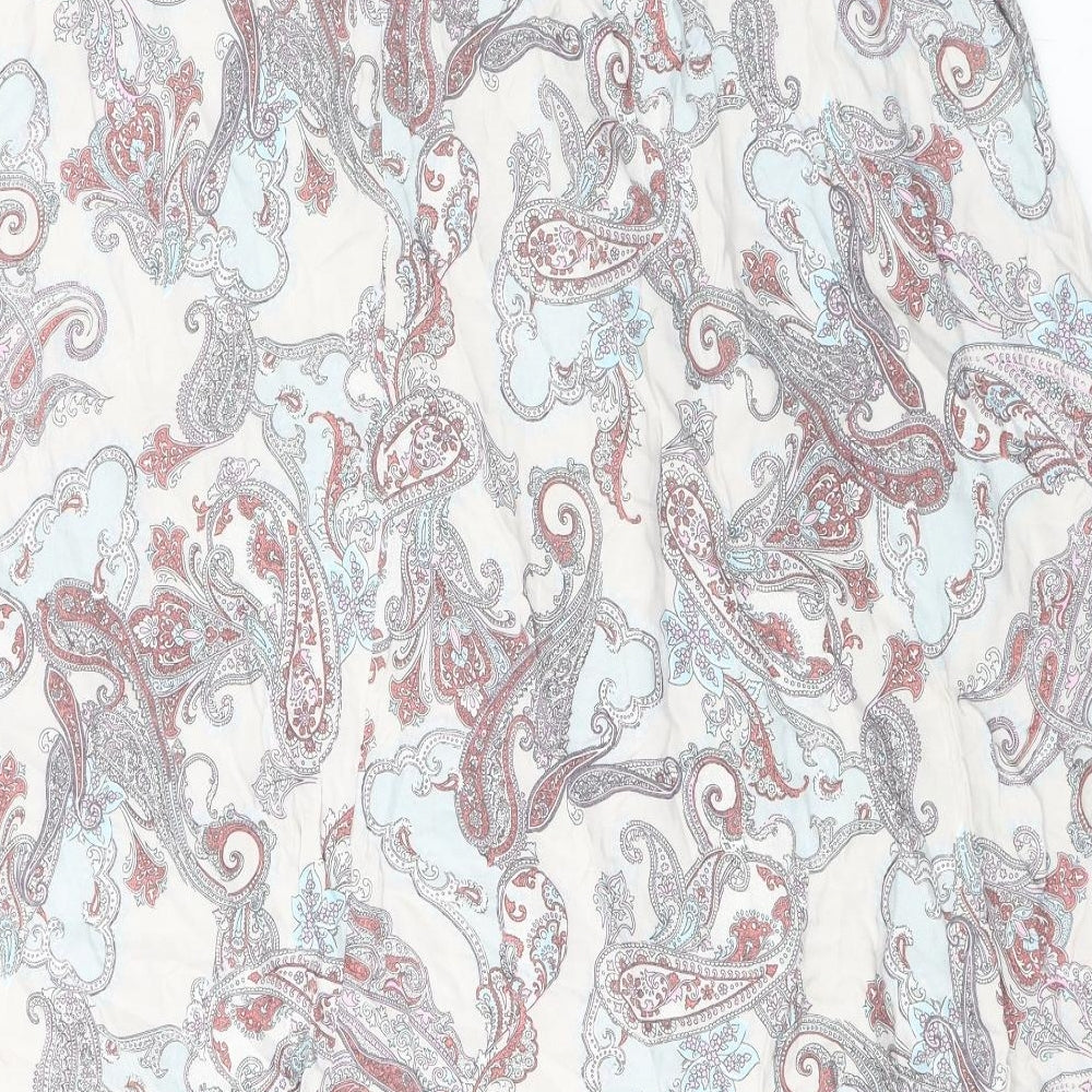 M&Co Womens Grey Paisley Viscose A-Line Skirt Size 12