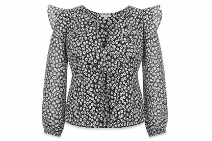 Womens UK Size 8 New Look Black Basic Blouse