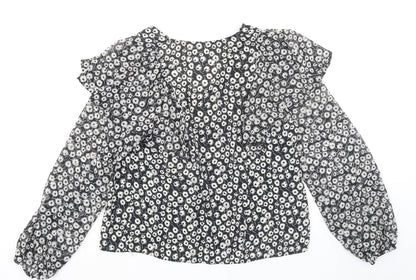 Womens UK Size 8 New Look Black Basic Blouse