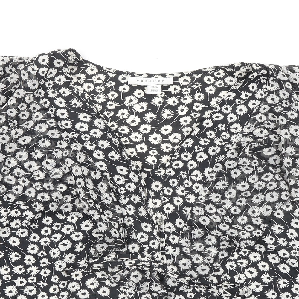 Womens UK Size 8 New Look Black Basic Blouse
