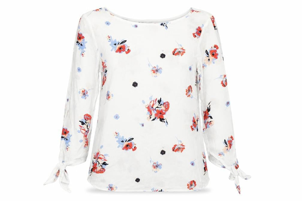 Womens UK Size 8 Rainbow White Basic Blouse