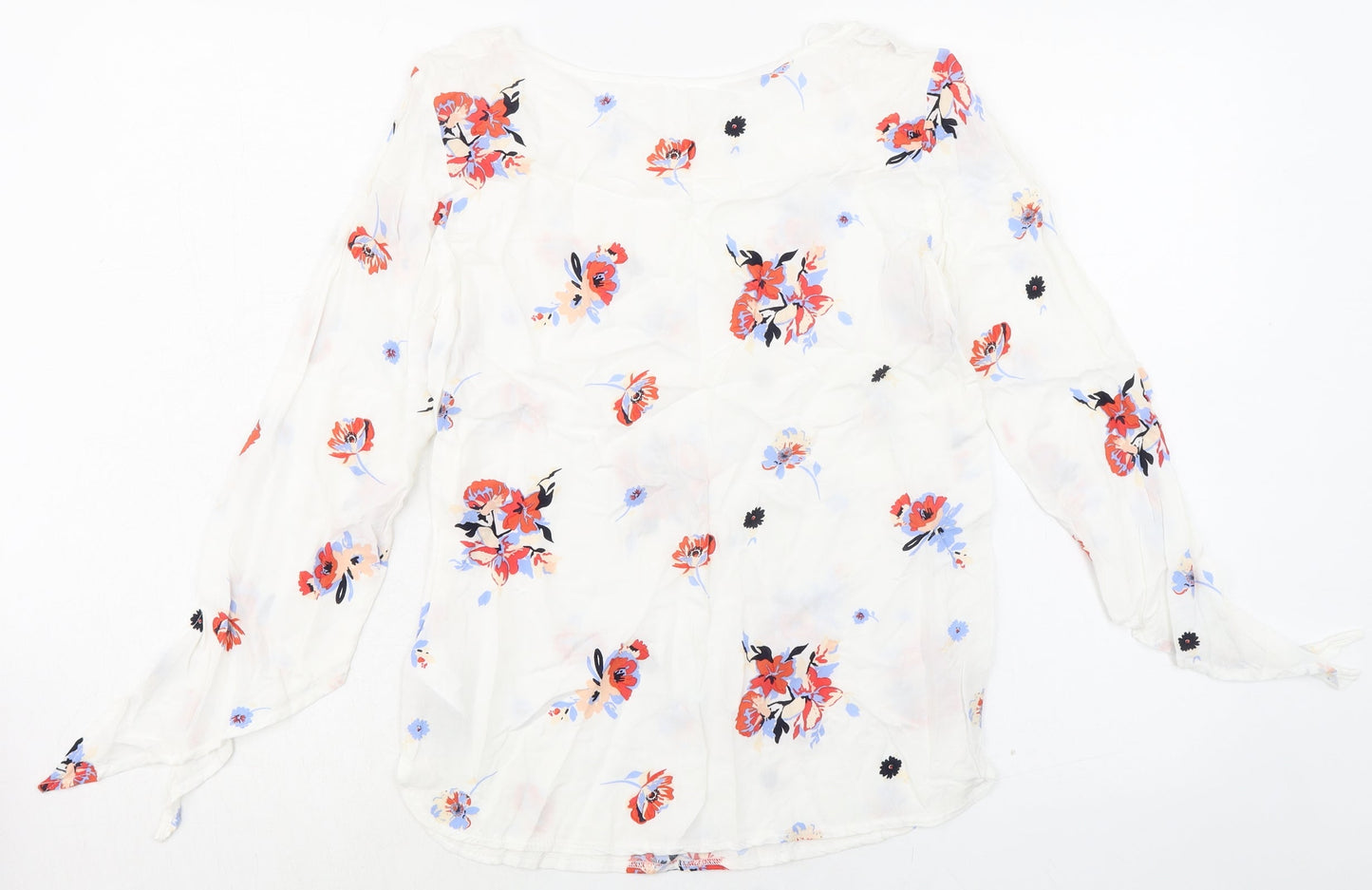 Womens UK Size 8 Rainbow White Basic Blouse