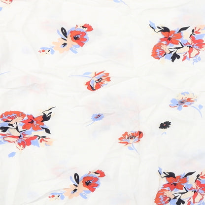 Womens UK Size 8 Rainbow White Basic Blouse