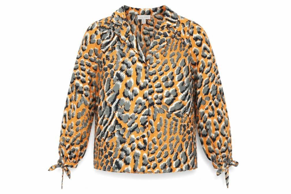 Womens UK Size 8 Topshop Orange Basic Button-Up