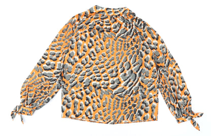 Womens UK Size 8 Topshop Orange Basic Button-Up