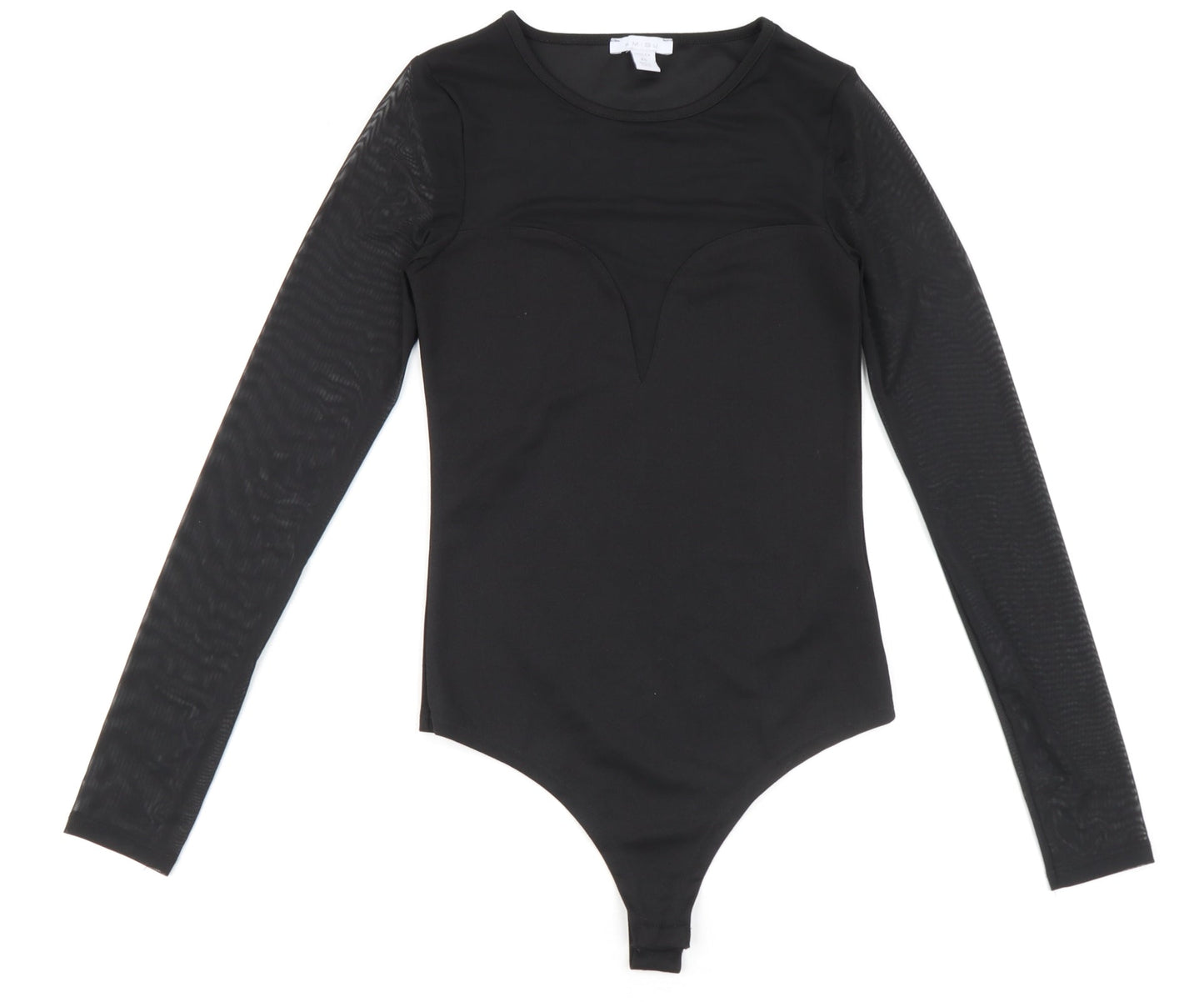 Womens UK Size XS Amisu One-Piece Black Bodysuit