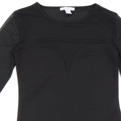 Womens UK Size XS Amisu One-Piece Black Bodysuit
