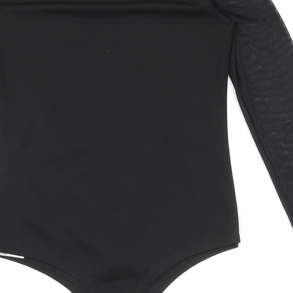 Womens UK Size XS Amisu One-Piece Black Bodysuit