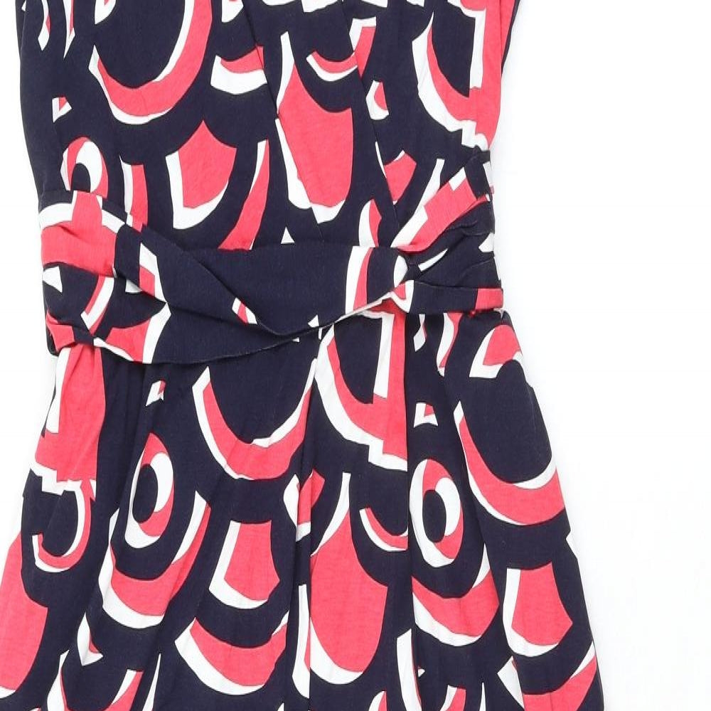 Phase Eight Womens Multicoloured Geometric Polyester Maxi Size 12 Round Neck Zip