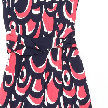 Phase Eight Womens Multicoloured Geometric Polyester Maxi Size 12 Round Neck Zip
