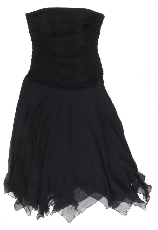 Autograph Womens Black Acetate A-Line Size 16 Square Neck Zip - Strapless