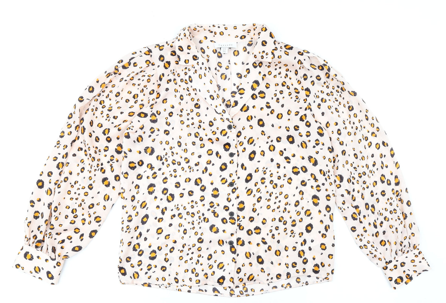 Womens UK Size 8 Topshop Multicoloured Basic Button-Up