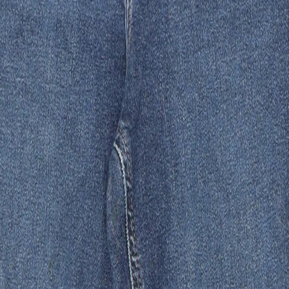 Topshop Womens Blue Polyester Skinny Jeans Size 26 in L32 in Regular Zip - Raw Hem