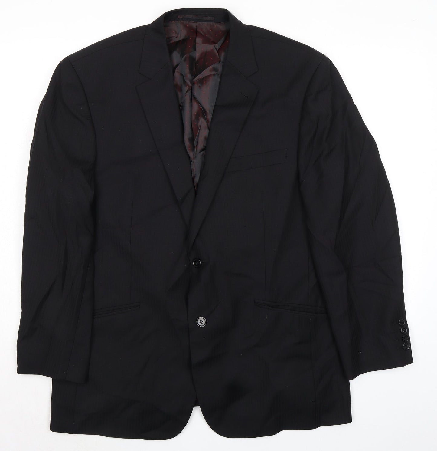 Reine Schurwolle Mens Black Wool Jacket Suit Jacket Size 44 Regular
