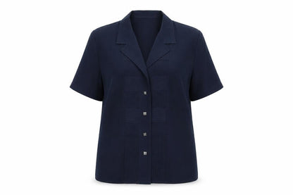 Womens UK Size 12 First Avenue Black Basic Button-Up
