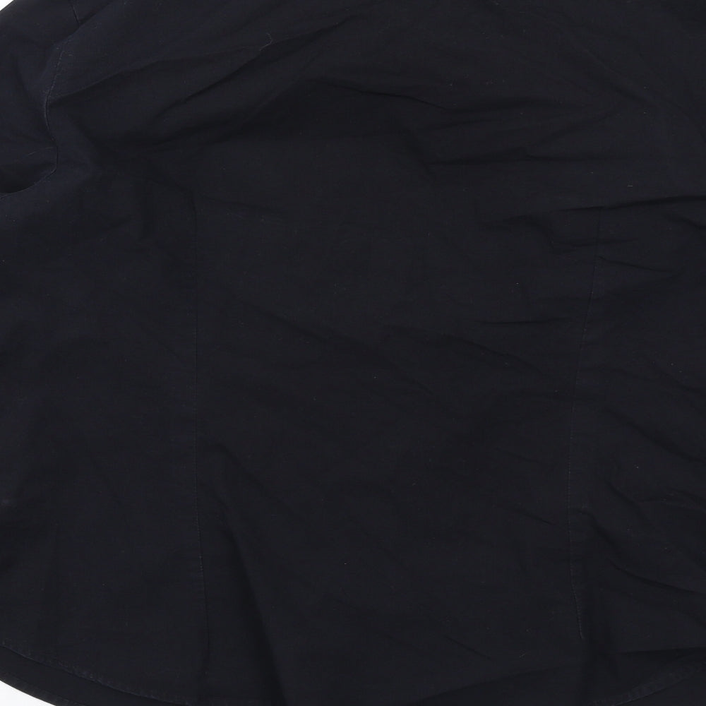 Womens UK Size 14 Marks and Spencer Black Basic Button-Up
