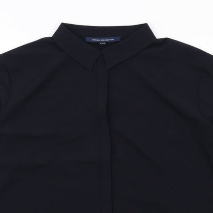 French Connection Womens Blue Polyester Basic Button-Up Size 16 Collared