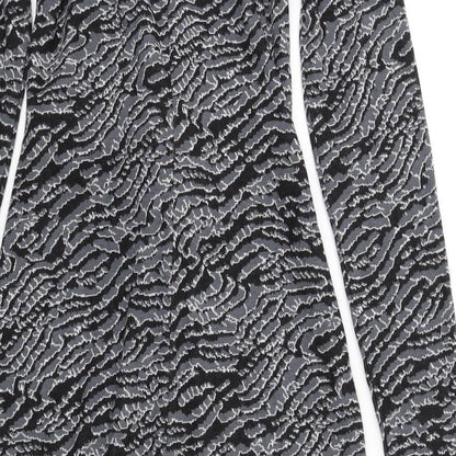 New Look Womens Grey Animal Print Polyester Maxi Size 10 Mock Neck Zip