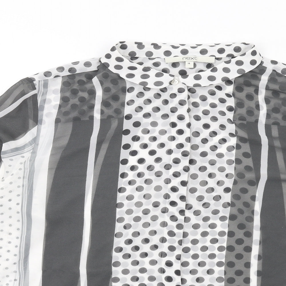 Womens UK Size 14 NEXT Grey Basic Button-Up