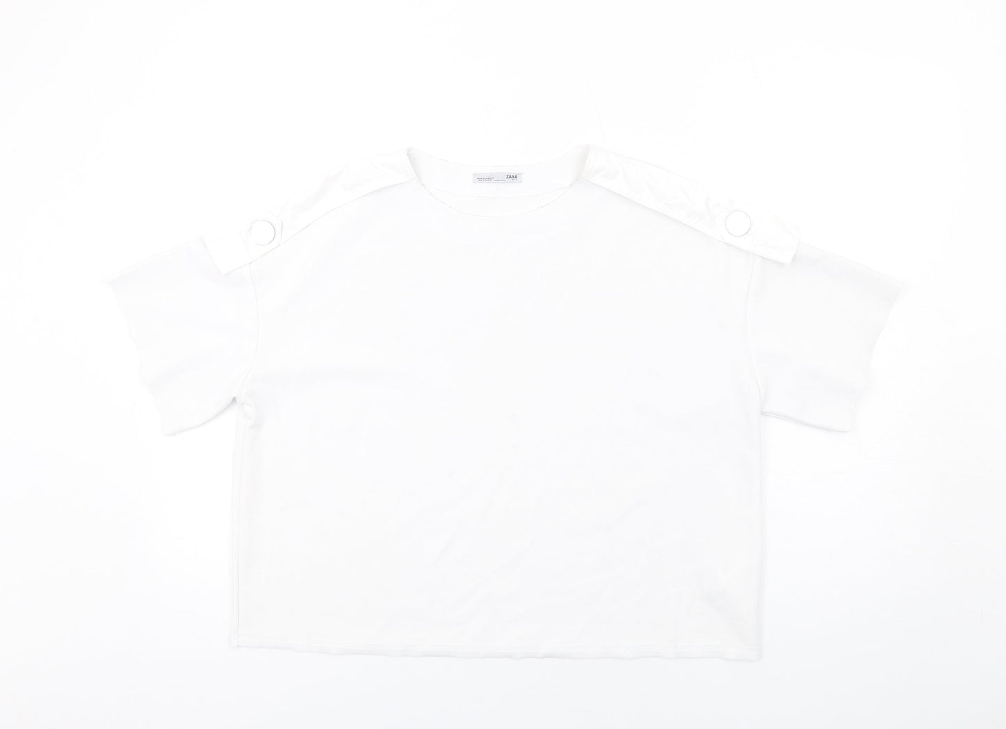 Womens UK Size M Zara White Basic T-Shirt