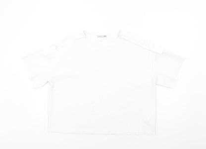 Womens UK Size M Zara White Basic T-Shirt