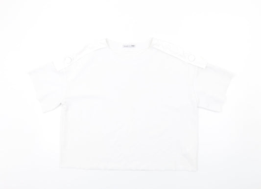Womens UK Size M Zara White Basic T-Shirt