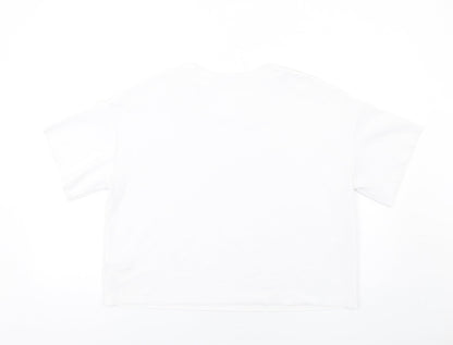 Womens UK Size M Zara White Basic T-Shirt