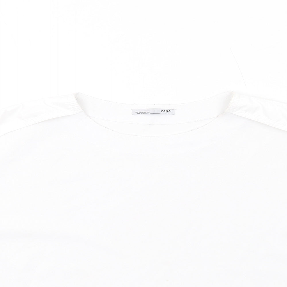 Womens UK Size M Zara White Basic T-Shirt