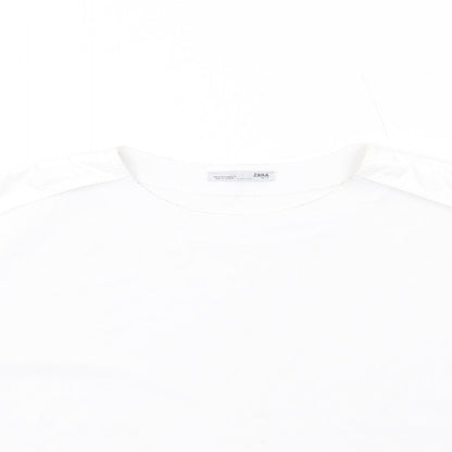 Womens UK Size M Zara White Basic T-Shirt