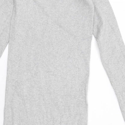 Marks and Spencer Womens Grey Viscose Jumper Dress Size XS Mock Neck Pullover