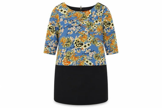 NEXT Womens Multicoloured Floral Polyester A-Line Size 12 Boat Neck Zip