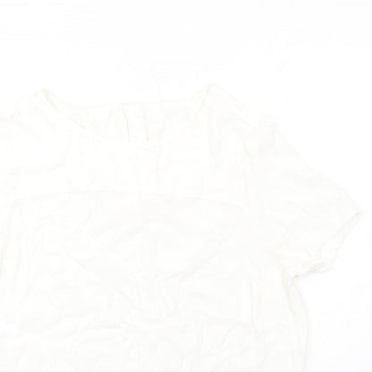 Womens UK Size 16 Marks and Spencer White Basic T-Shirt