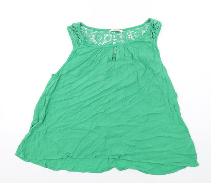 NEXT Womens Green Viscose Basic Tank Size 14 Round Neck
