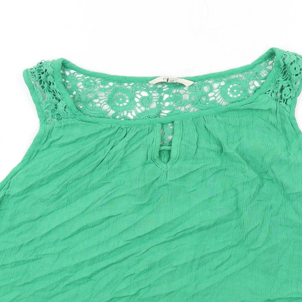 NEXT Womens Green Viscose Basic Tank Size 14 Round Neck
